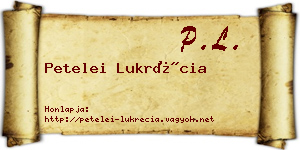 Petelei Lukrécia névjegykártya